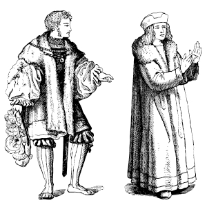 Typický typ oděvu v období středověku